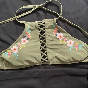 Green halter top bikini from Hollister